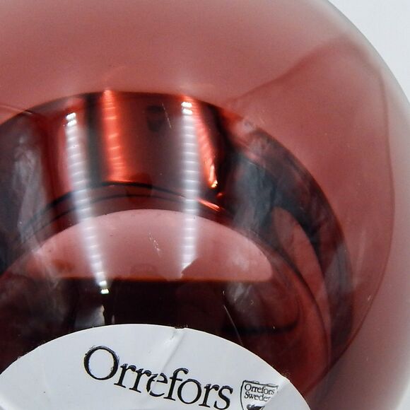 Orrefors Sweden Nordic Light Cranberry Crystal Glass Tealight Lena Bergstrom - Picture 7 of 8